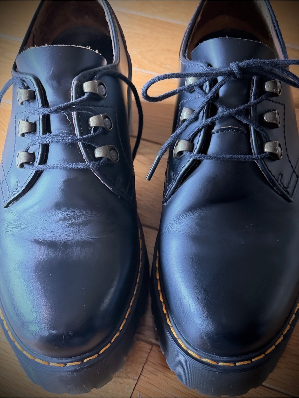 Dr. Martens Black Platform Lace-Up Shoes
